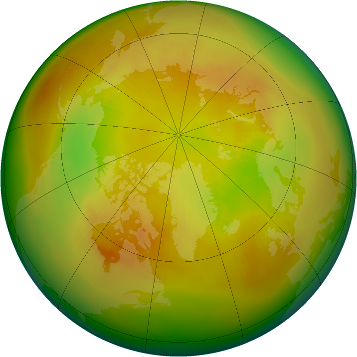 Arctic ozone map for May 1981
